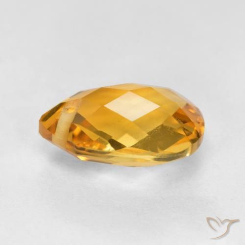 Citrine Orange doré profond naturelle En forme de poire, 3.63 ct, VVS-VS