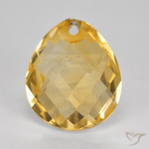 3.80ct Naturel Doré moyen-foncé Citrine, En forme de poire, VVS-VS