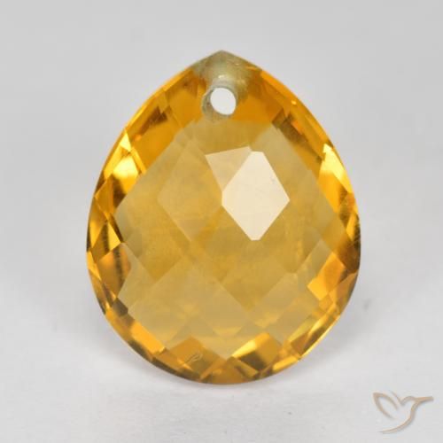 Citrine Doré foncé naturelle En forme de poire, 3.37 ct, VVS-VS