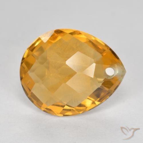 Citrine Doré foncé naturelle En forme de poire, 3.37 ct, VVS-VS