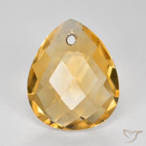 Citrine Orange doré profond naturelle En forme de poire, 3.49 ct, VVS-VS