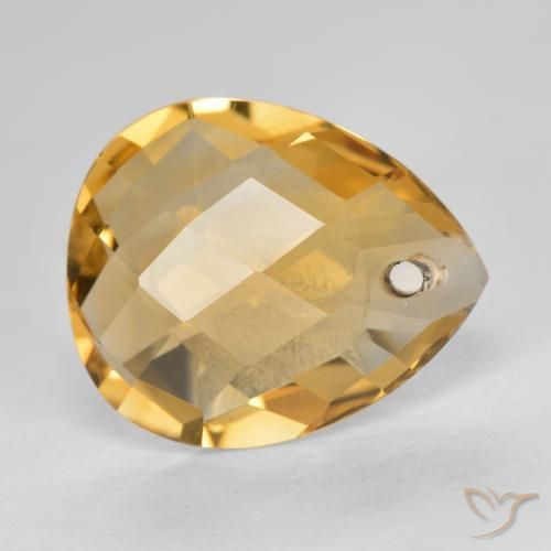 Citrine Orange doré profond naturelle En forme de poire, 3.49 ct, VVS-VS