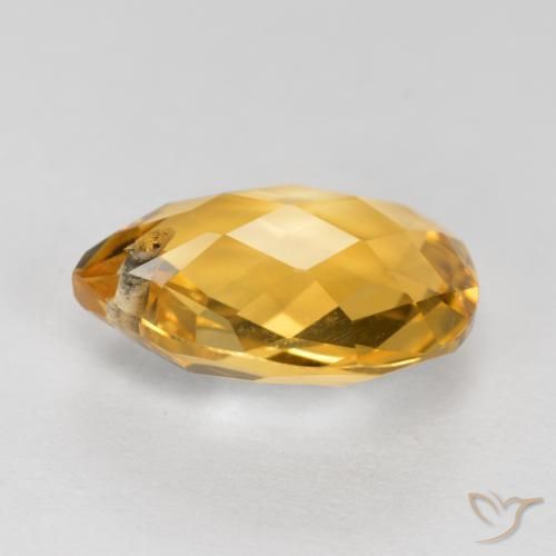 Citrine Orange doré profond naturelle En forme de poire, 3.49 ct, VVS-VS