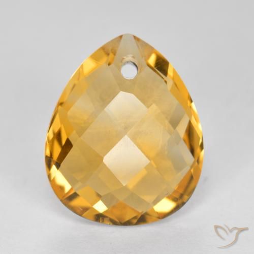Citrine Doré foncé naturelle En forme de poire, 3.61 ct, VVS-VS