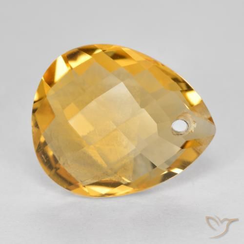 Citrine Doré foncé naturelle En forme de poire, 3.61 ct, VVS-VS