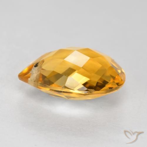 Citrine Doré foncé naturelle En forme de poire, 3.61 ct, VVS-VS
