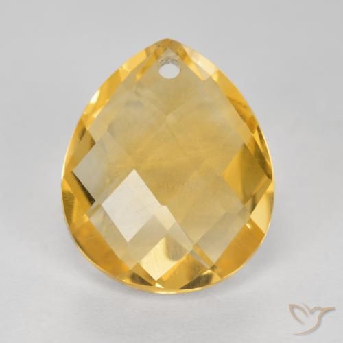 Citrine Doré moyen-foncé naturelle En forme de poire, 3.80 ct, VVS-VS