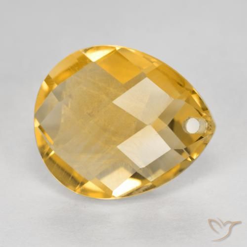 Citrine Doré moyen-foncé naturelle En forme de poire, 3.80 ct, VVS-VS