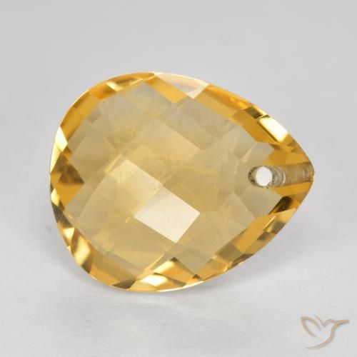 Citrine Or naturelle En forme de poire, 3.39 ct, VVS-VS