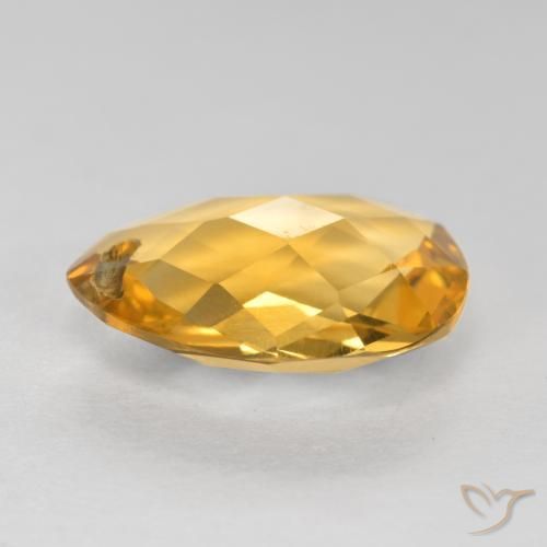 Citrine Doré profond naturelle En forme de poire, 2.98 ct, VVS-VS