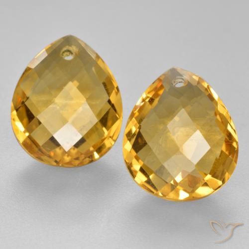 7.54ctw Naturel Doré profond Citrine, En forme de poire, VVS-VS