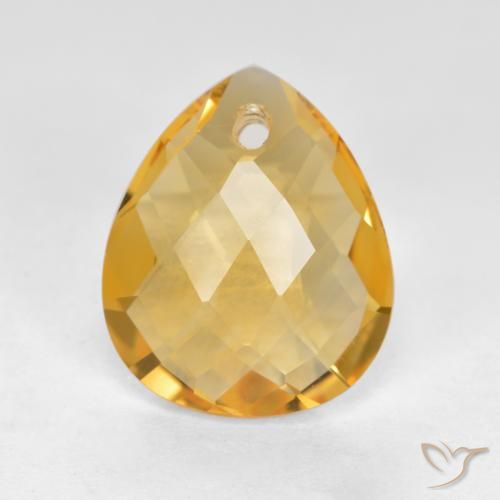 Citrine Doré moyen-foncé naturelle En forme de poire, 3.17 ct, VVS-VS