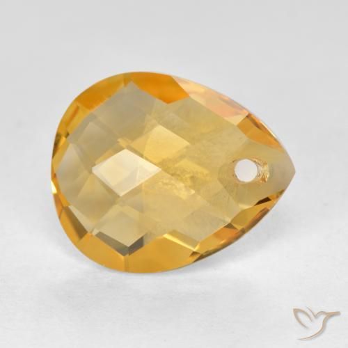 Citrine Doré moyen-foncé naturelle En forme de poire, 3.17 ct, VVS-VS