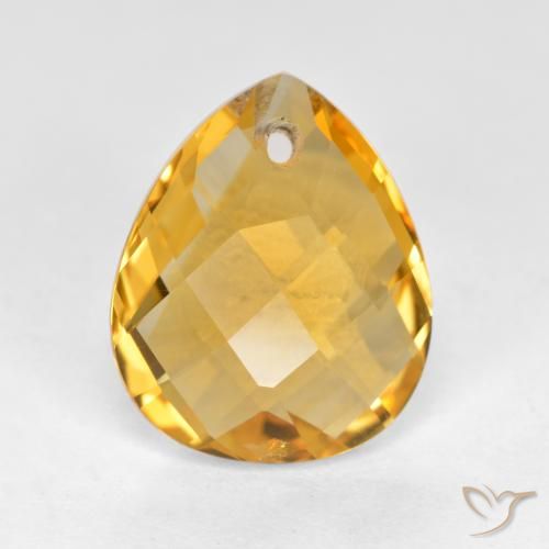 Citrine Doré foncé naturelle En forme de poire, 3.50 ct, VVS-VS