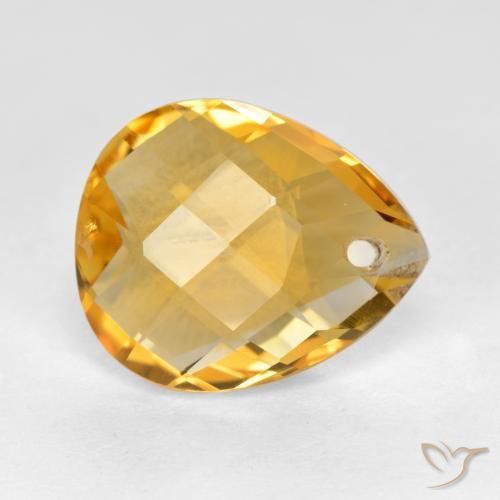 Citrine Doré foncé naturelle En forme de poire, 3.50 ct, VVS-VS