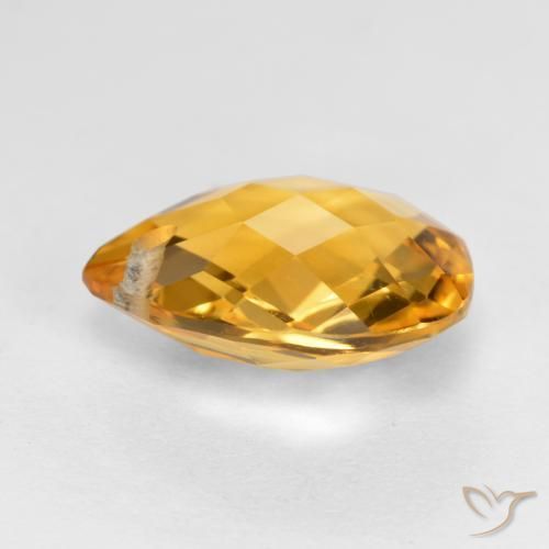 Citrine Doré foncé naturelle En forme de poire, 3.50 ct, VVS-VS