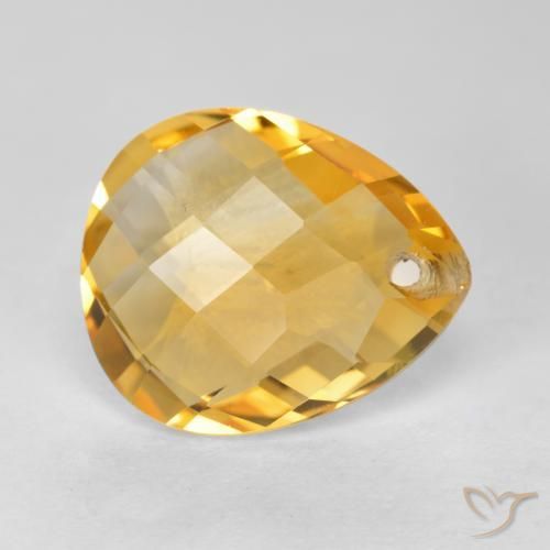 Citrine Orange-or naturelle En forme de poire, 3.61 ct, VVS-VS