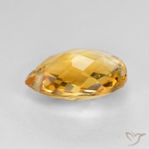 Citrine Orange-or naturelle En forme de poire, 3.61 ct, VVS-VS