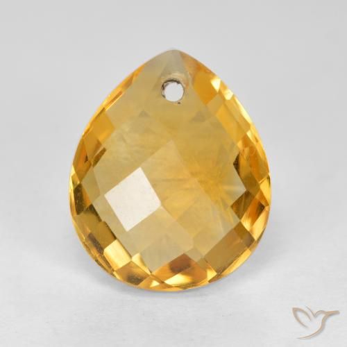 Citrine Orange doré profond naturelle En forme de poire, 3.88 ct, VVS-VS