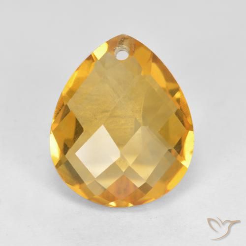 Citrine Doré foncé naturelle En forme de poire, 3.75 ct, VVS-VS