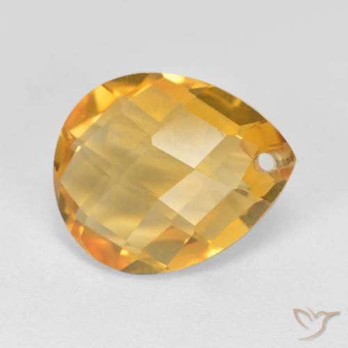 Citrine Doré foncé naturelle En forme de poire, 3.75 ct, VVS-VS
