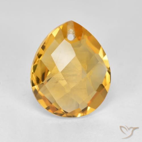 Citrine Doré foncé naturelle En forme de poire, 3.57 ct, VVS-VS