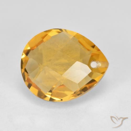 Citrine Doré foncé naturelle En forme de poire, 3.57 ct, VVS-VS