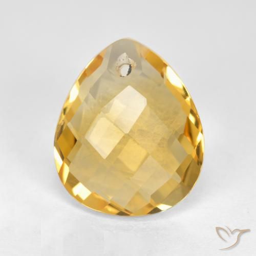 Citrine Doré moyen naturelle En forme de poire, 3.02 ct, VVS-VS