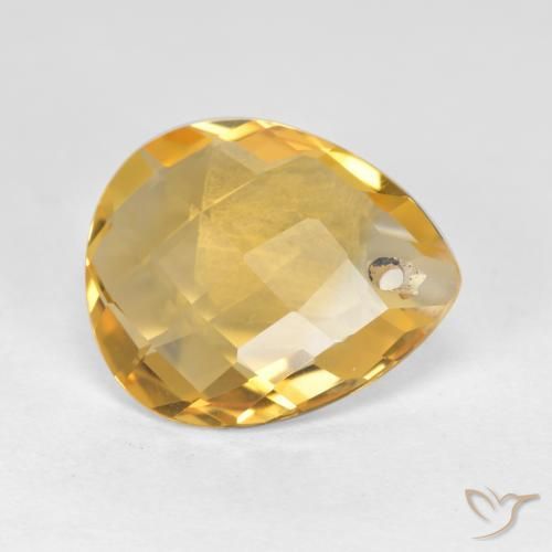 Citrine Doré moyen naturelle En forme de poire, 3.02 ct, VVS-VS