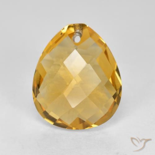 3.68ct Naturel Doré foncé Citrine, En forme de poire, VVS-VS