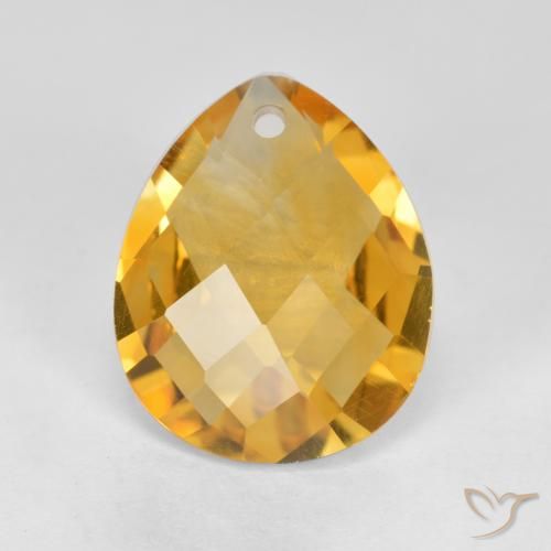 Citrine Orange-or naturelle En forme de poire, 3.26 ct, VVS-VS