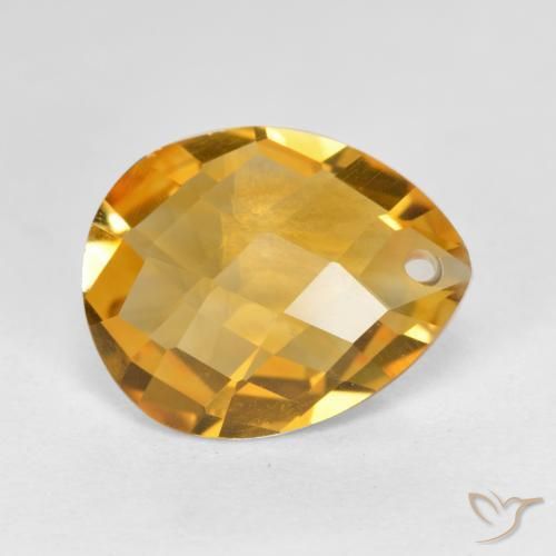 Citrine Orange-or naturelle En forme de poire, 3.26 ct, VVS-VS