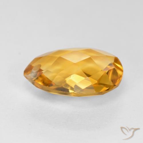 Citrine Orange-or naturelle En forme de poire, 3.26 ct, VVS-VS