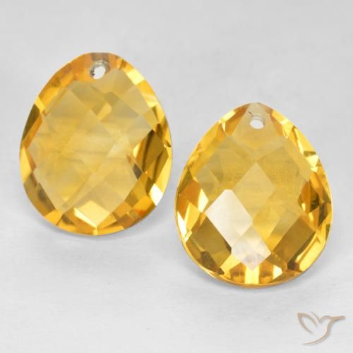 7.09ctw Naturel Orange doré profond Citrine, En forme de poire, VVS-VS