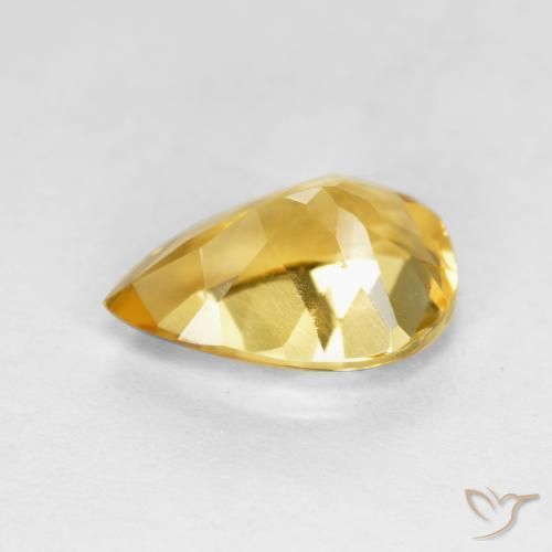 Citrine Orange Doré naturelle En forme de poire, 1.62 ct, VVS-VS