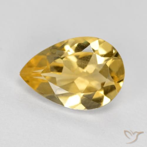 Citrine Doré moyen naturelle En forme de poire, 1.63 ct, VVS-VS