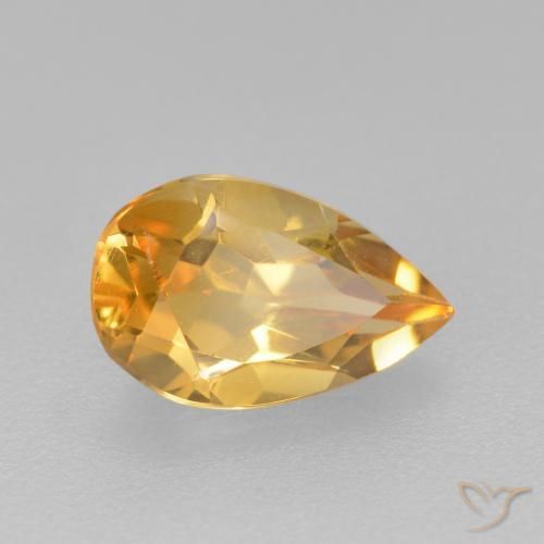 Citrine Doré moyen-foncé naturelle En forme de poire, 0.77 ct, VS