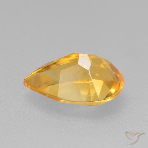 Citrine Doré moyen-foncé naturelle En forme de poire, 0.77 ct, VS
