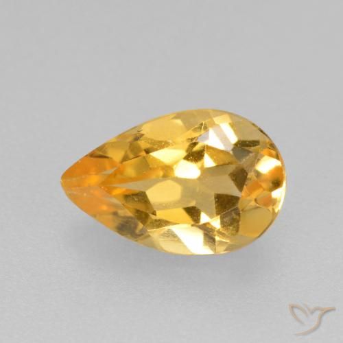 Citrine Doré moyen-foncé naturelle En forme de poire, 0.77 ct, VS