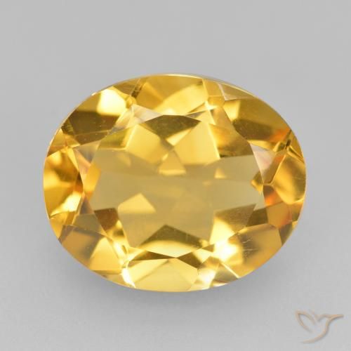 Citrine Orange doré profond naturelle ovale, 4.10 ct, VVS-VS