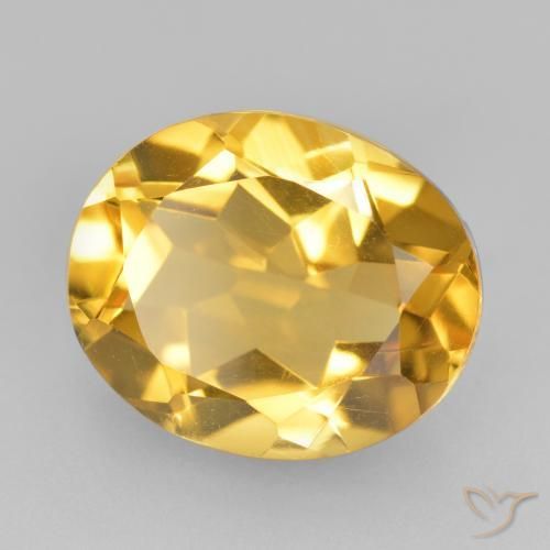 Citrine Orange doré profond naturelle ovale, 4.10 ct, VVS-VS