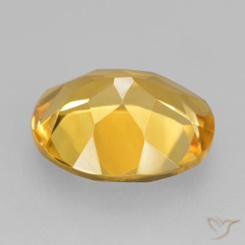 Citrine Orange doré profond naturelle ovale, 4.10 ct, VVS-VS