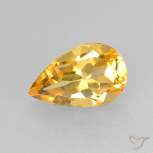 Citrine Or moyen naturelle En forme de poire, 0.85 ct, VS