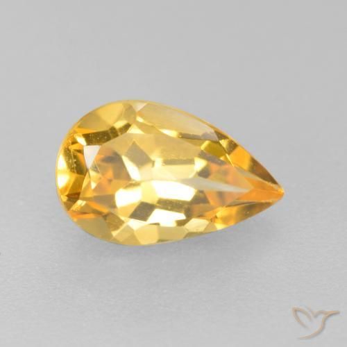 Citrine Or moyen naturelle En forme de poire, 0.85 ct, VS