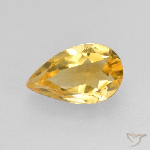 Citrine Or naturelle En forme de poire, 0.75 ct, VS
