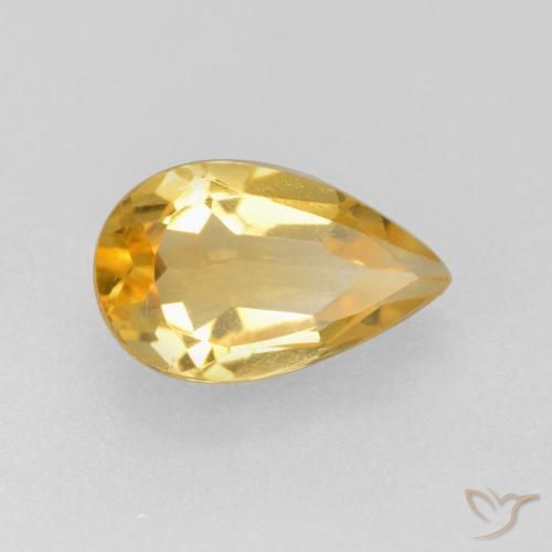 Citrine Or naturelle En forme de poire, 0.75 ct, VS
