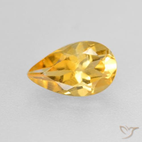 Citrine Or moyen naturelle En forme de poire, 0.82 ct, VS