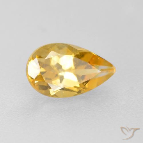 Citrine Or moyen naturelle En forme de poire, 0.82 ct, VS