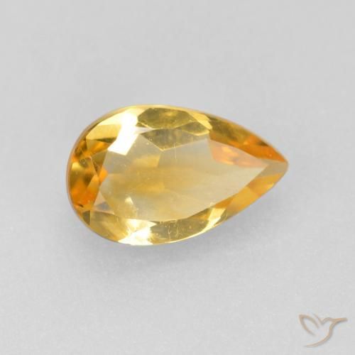 Citrine Top Gold naturelle En forme de poire, 0.66 ct, VS