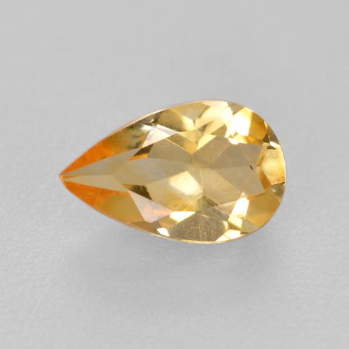 Citrine doré naturelle en forme de poire, 0,70 ct, VS